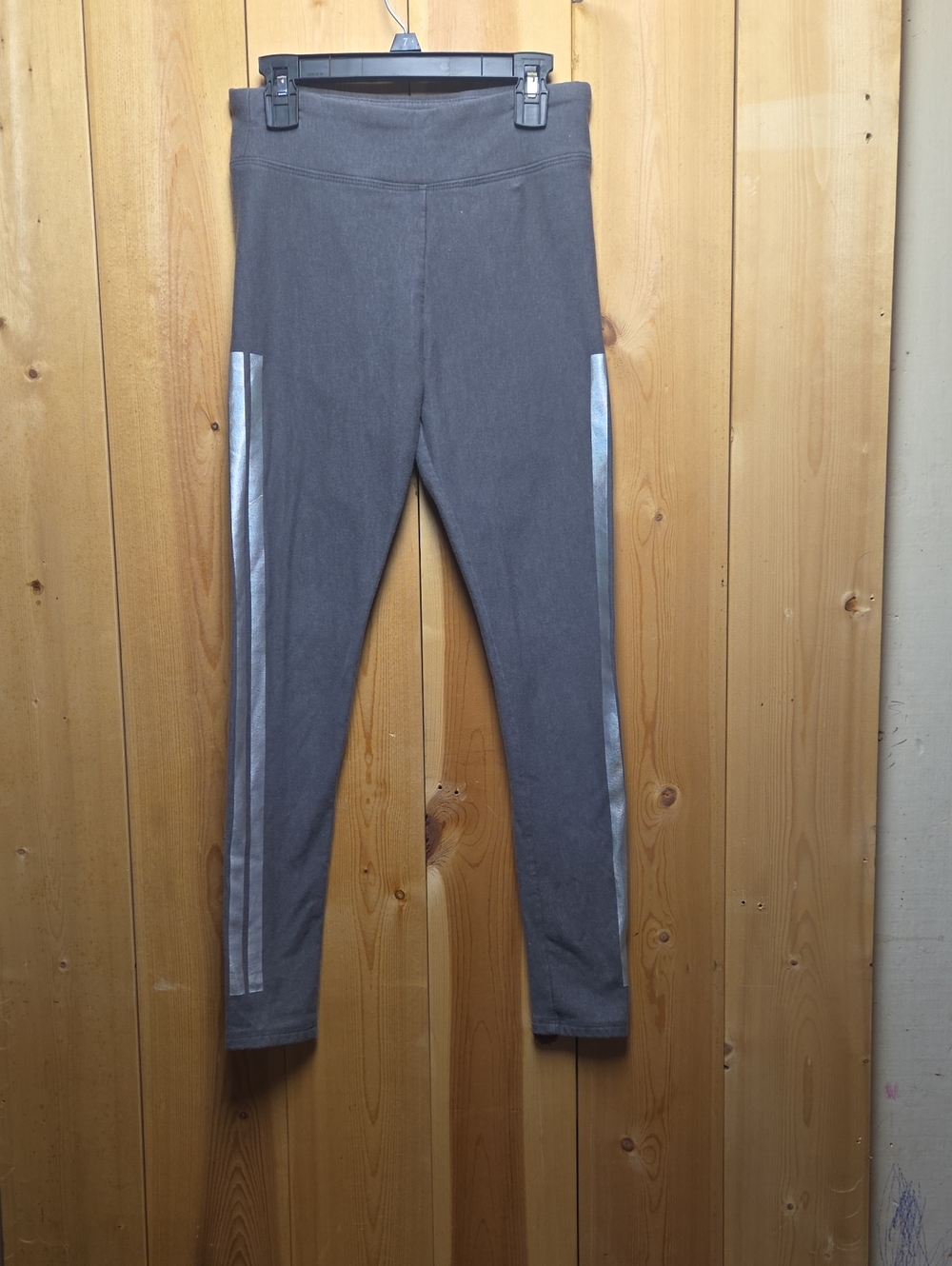 Gray Leggings with Irridescent Stripes